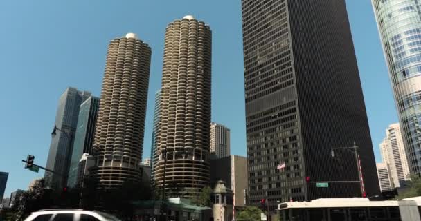 Chicago şehir merkezi Illinois şehir sokağı — Stok video