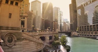 Chicago şehir merkezi Illinois DuSable Köprüsü