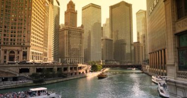 Chicago şehir merkezi Illinois DuSable Köprüsü