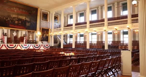 Faneuil Market Assembly Hall w Bostonie Massachusetts USA — Wideo stockowe