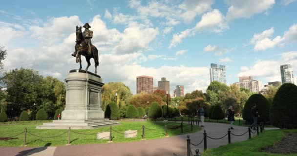 George Washington Άγαλμα στη Βοστώνη της Μασαχουσέτης ΗΠΑ — Αρχείο Βίντεο