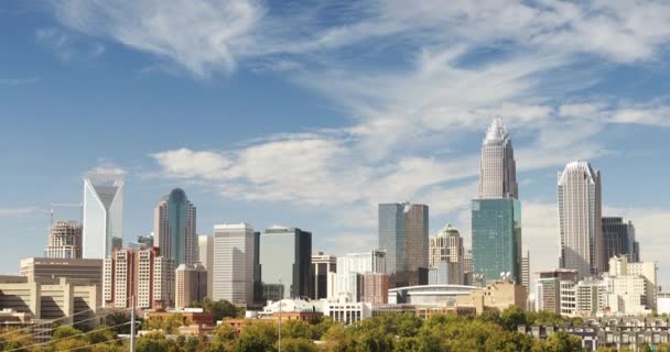 Miasto panorama centrum Charlotte Karolina Północna USA — Wideo stockowe