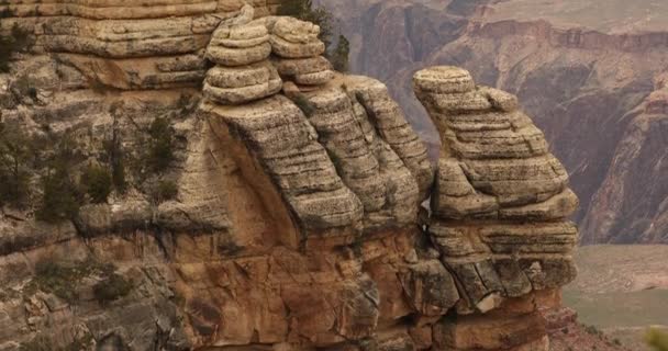 Lidé se scházejí na vyhlídkovém místě v národním parku Grand Canyon — Stock video