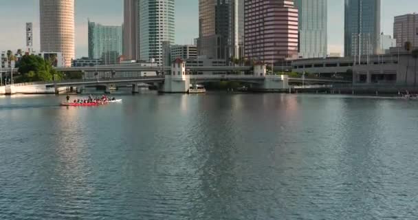 Tampa Florida, Amerika Serikat, kaki langit kota di pagi hari — Stok Video