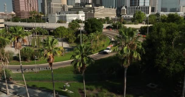 Tampa Floride États-Unis centre ville skyline le matin — Video