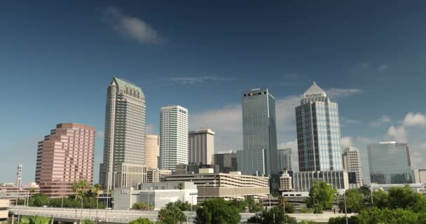 Tampa Florida USA centrum stad skyline på morgonen — Stockvideo