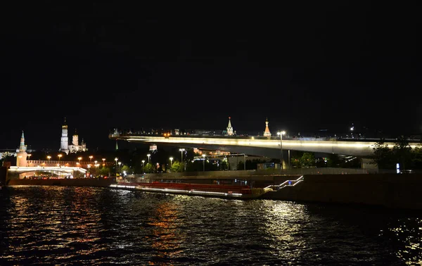 Schwimmende Brücke Moskau — Stockfoto