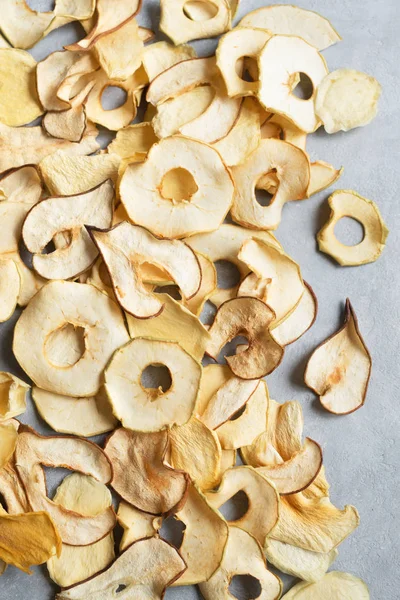 Apple Dehydrated Fruit Chips Background Healthy Vegan Snack — Stock Photo, Image