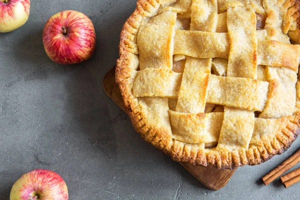 Classico Dessert Alla Torta Mele Torta Americana Fatta Casa Mele — Foto Stock