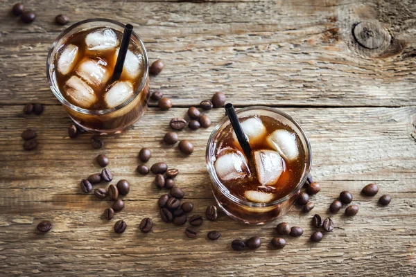 Svart Rysk Cocktail Med Vodka Och Kaffe Sprit Hemmagjord Alkoholhaltiga — Stockfoto