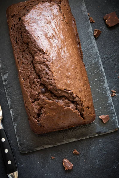 Çikolata damla çikolatalı kek. Kahvaltı ya da tatlı için ev yapımı çikolatalı pasta.