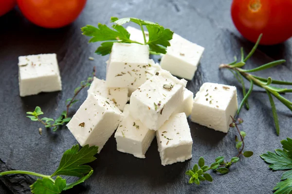 Frisk Grekisk Fetaost Hälsosam Ingrediens För Matlagning Sallad Geten Fetaost — Stockfoto