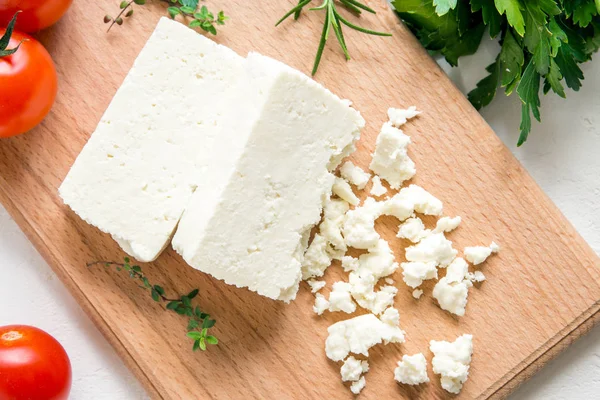 Frischer Griechischer Feta Käse Gesunde Zutat Zum Kochen Von Salat — Stockfoto