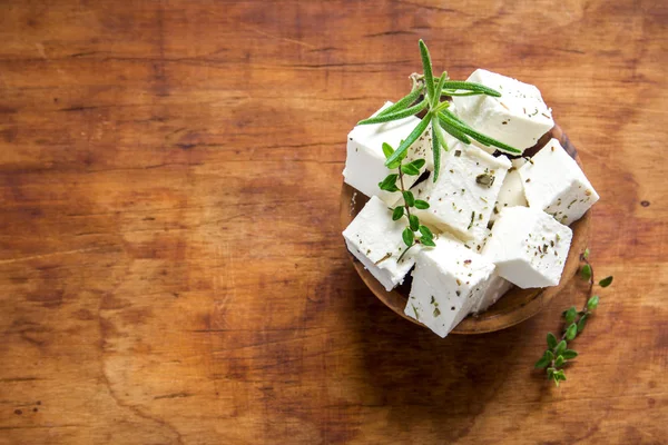 Taze Yunan Beyaz Peynir Salata Yemek Için Sağlıklı Bir Madde — Stok fotoğraf