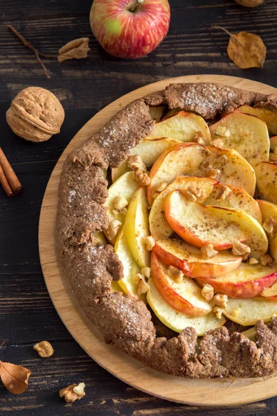 Galette Mele Torta Frutta Integrale Fatta Casa Sana Galette Con — Foto Stock