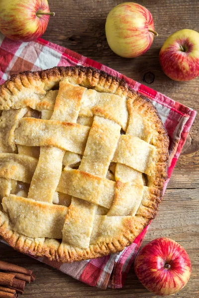 Classico Dessert Alla Torta Mele Torta Americana Fatta Casa Mele — Foto Stock