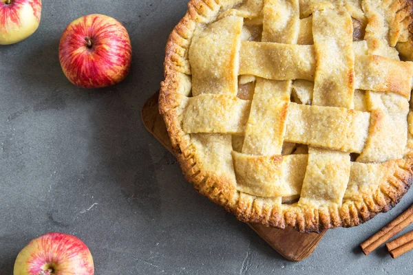 Classico Dessert Alla Torta Mele Torta Americana Fatta Casa Mele — Foto Stock