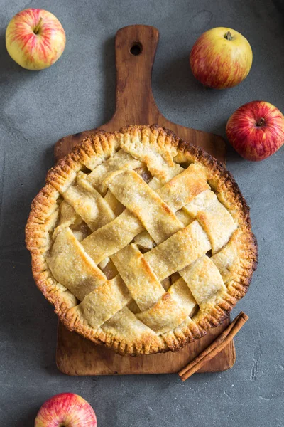 Classico Dessert Alla Torta Mele Torta Americana Fatta Casa Mele — Foto Stock