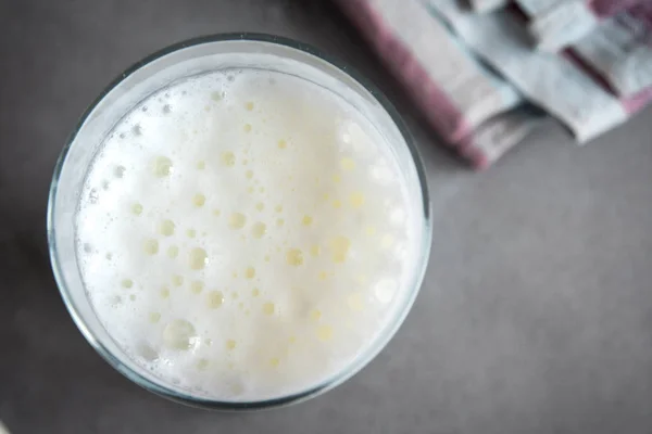 Frischer Hausgemachter Joghurt Joghurt Joghurt Kefir Ayran Lassi Glas Mit — Stockfoto
