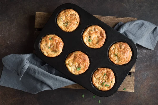 Proteína Desayuno Panecillos Huevo Con Queso Verduras Muffins Altos Proteínas —  Fotos de Stock