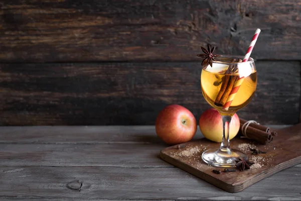 Hard Apple Cider Sangria Punch Fruit Wine Autumn Winter Holidays — Stock Photo, Image