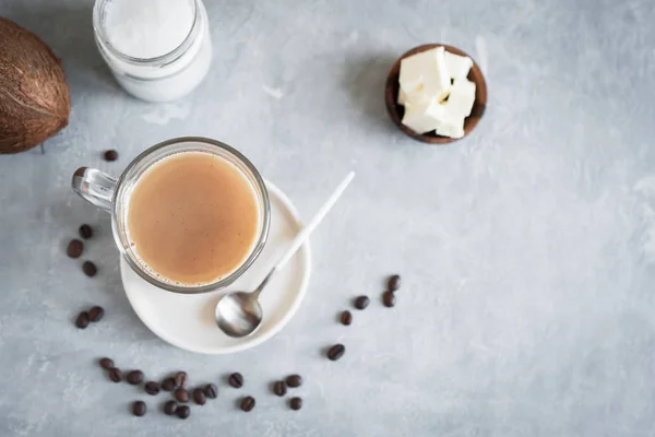 Café Prova Balas Misturado Com Manteiga Orgânica Óleo Coco Mct — Fotografia de Stock