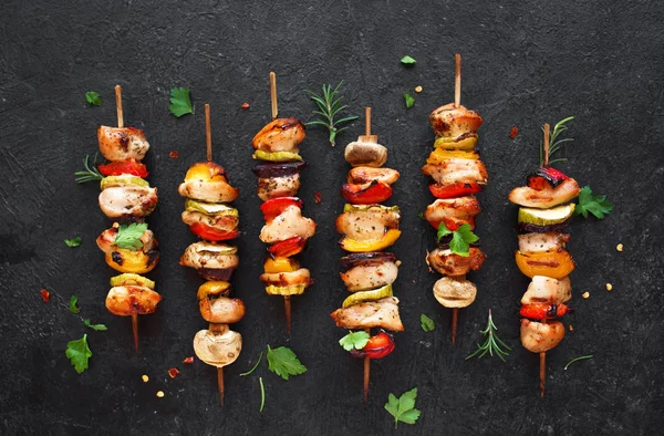 Chicken and vegetable skewers