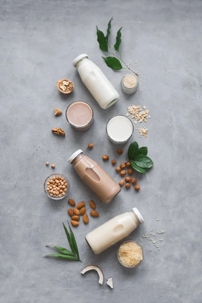 Různé rostlinného mléka — Stock fotografie