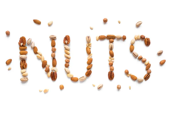 Nuts Spelling The Word Nuts — Stock Photo, Image