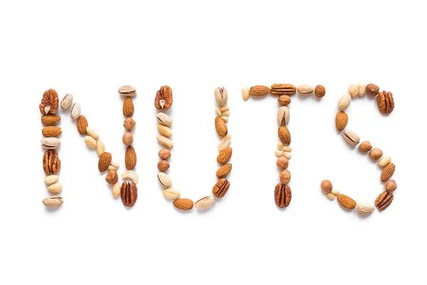 Nuts Spelling The Word Nuts — Stock Photo, Image