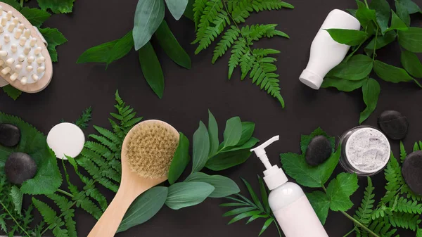 Natural Skincare and leaves — Stock Photo, Image