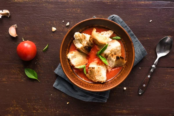 Tomato Soup with Bread — Stock Image Tomato Soup with Bread Stock Image