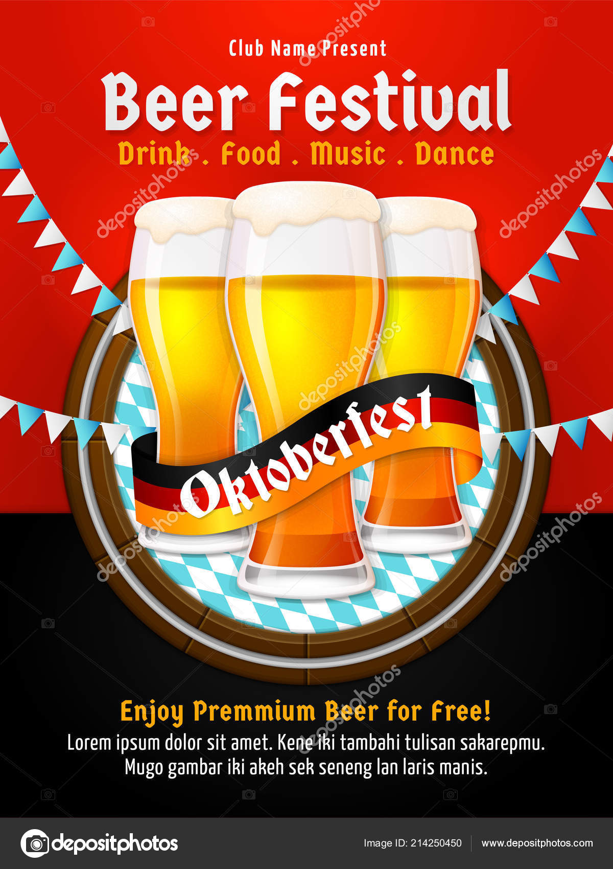 Oktoberfest Poster Beer Festival Flyer Group Full Stock Vector Image by ©mnaufal