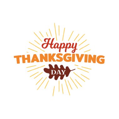 Basit mutlu Şükran günü Tipografi vektör tasarımı. Sonbahar sonbahar sezonu logo rozet kavramı.