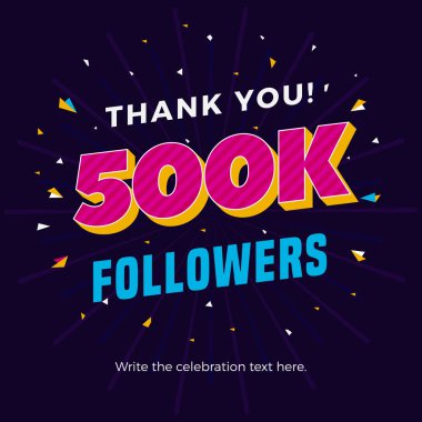online sosyal medya ağlarında birçok takipçileri kutlamak için afiş yazı şablonu 500 k takipçileri kartı.