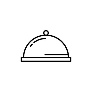 Restaurant dish icon. Kitchen appliances for cooking Illustration. Simple thin line style symbol.