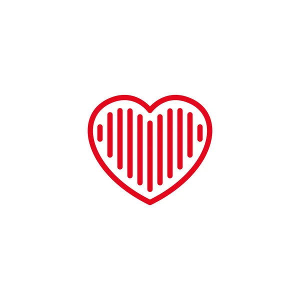 Amor Con Líneas Completas Rayas Dentro Icono Diseño Plantilla Logotipo — Archivo Imágenes Vectoriales