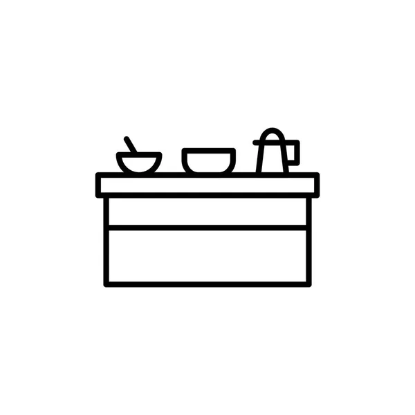 Mesa Cocina Con Electrodomésticos Icono Electrodomésticos Cocina Para Cocinar Ilustración — Vector de stock