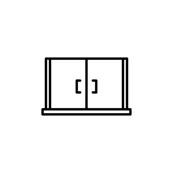 Kitchen Appliances Cupboard Storage Icon Cooking Illustration Simple Thin Line — Διανυσματικό Αρχείο