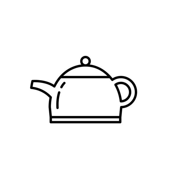 Teapot Kettle Icon Kitchen Appliances Cooking Illustration Simple Thin Line — 图库矢量图片