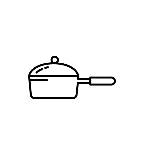 Pfanne Mit Cover Symbol Küchengeräte Zum Kochen Illustration Einfaches Stilsymbol — Stockvektor