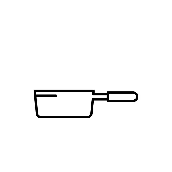 煎炸平移 厨房用具烹饪插图 简单的细线样式符号 — 图库矢量图片