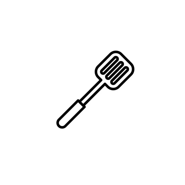 Slotted Spatula Icon Kitchen Appliances Cooking Illustration Simple Thin Line — ストックベクタ