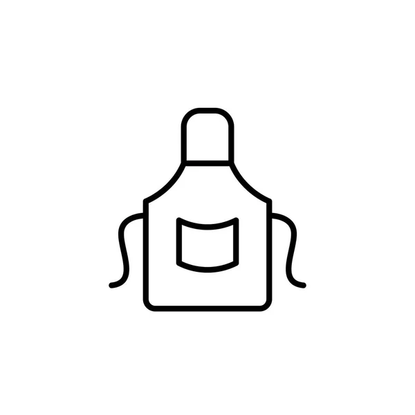 厨师围裙图标 厨房用具烹饪插图 简单的细线样式符号 — 图库矢量图片