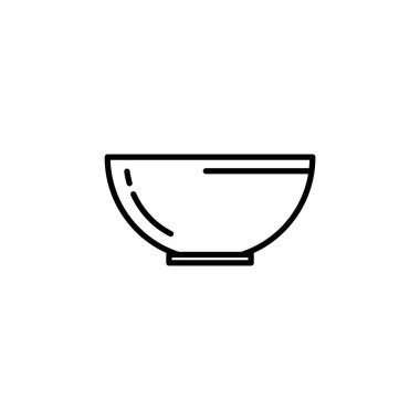 fruits or vegetables bowl icon. Kitchen appliances for cooking Illustration. Simple thin line style symbol.