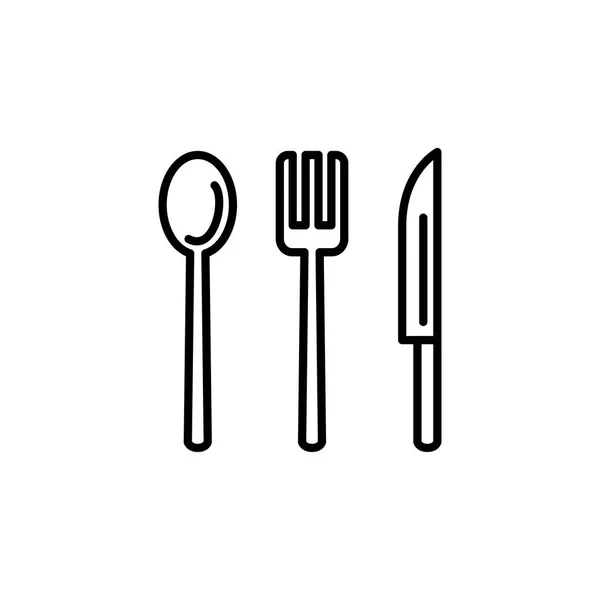 Löffelgabelmesser Restaurant Ikone Küchengeräte Zum Kochen Illustration Einfaches Stilsymbol Für — Stockvektor
