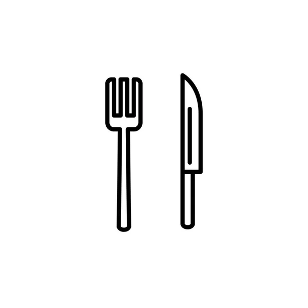 Vidlička Nůž Western Restauraci Ikona Kuchyňské Spotřebiče Pro Vaření Ilustrace — Stockový vektor