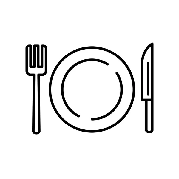 Deska Vidličkou Ikonou Západní Restauraci Kuchyňské Přístroje Vaření Obrázek Jednoduchý — Stockový vektor