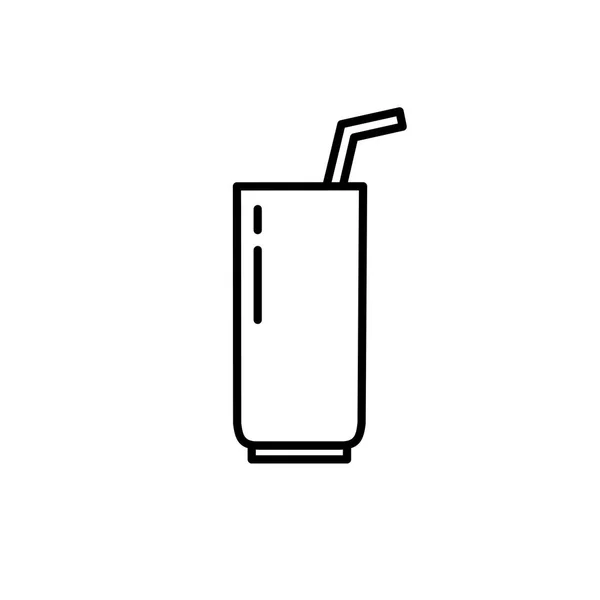 Langes Glas Mit Strohsymbol Küchengeräte Zum Kochen Illustration Einfaches Stilsymbol — Stockvektor