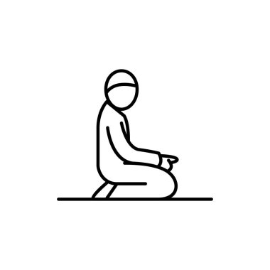 Sembol dua Müslümanlar. Basit monoline simge stil Müslüman ramazan ve bayram al Bayramı kutlama için.